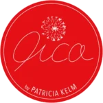 Logo von Pica by Patricia Kelm - ein roter Punkt mit dem handschriftlichen Schriftzug Pica und einem i-punkt in form einer stylischen Pusteblume