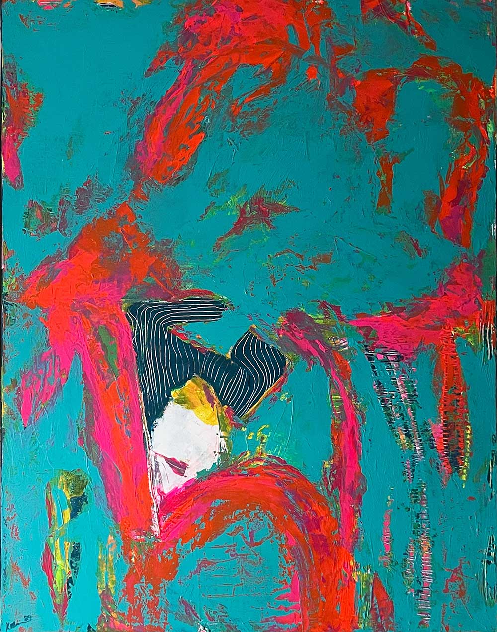 Dancing Geisha - Acryl auf Leinwand