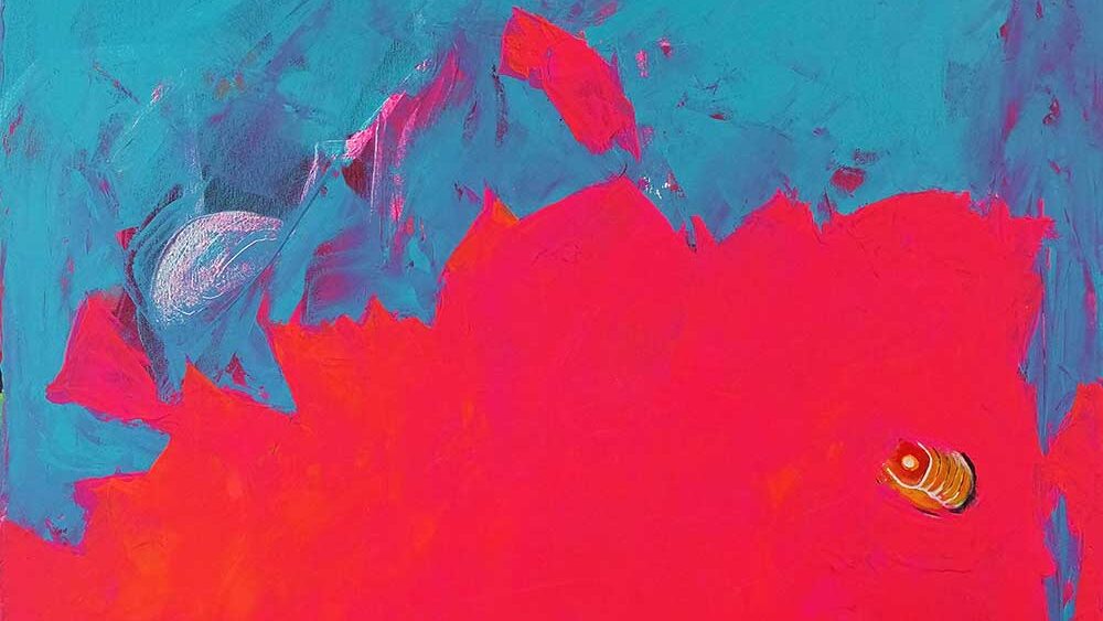 Pink & Blue - Acryl auf Leinwand