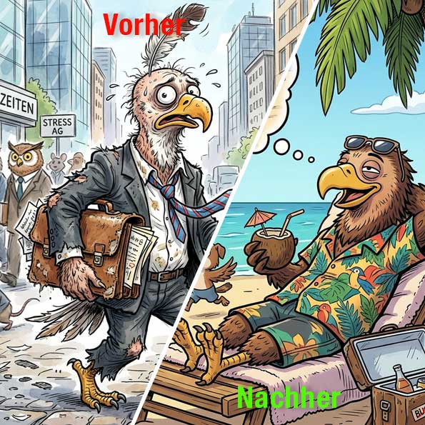 Malen mit KI - Vogelkarikatur