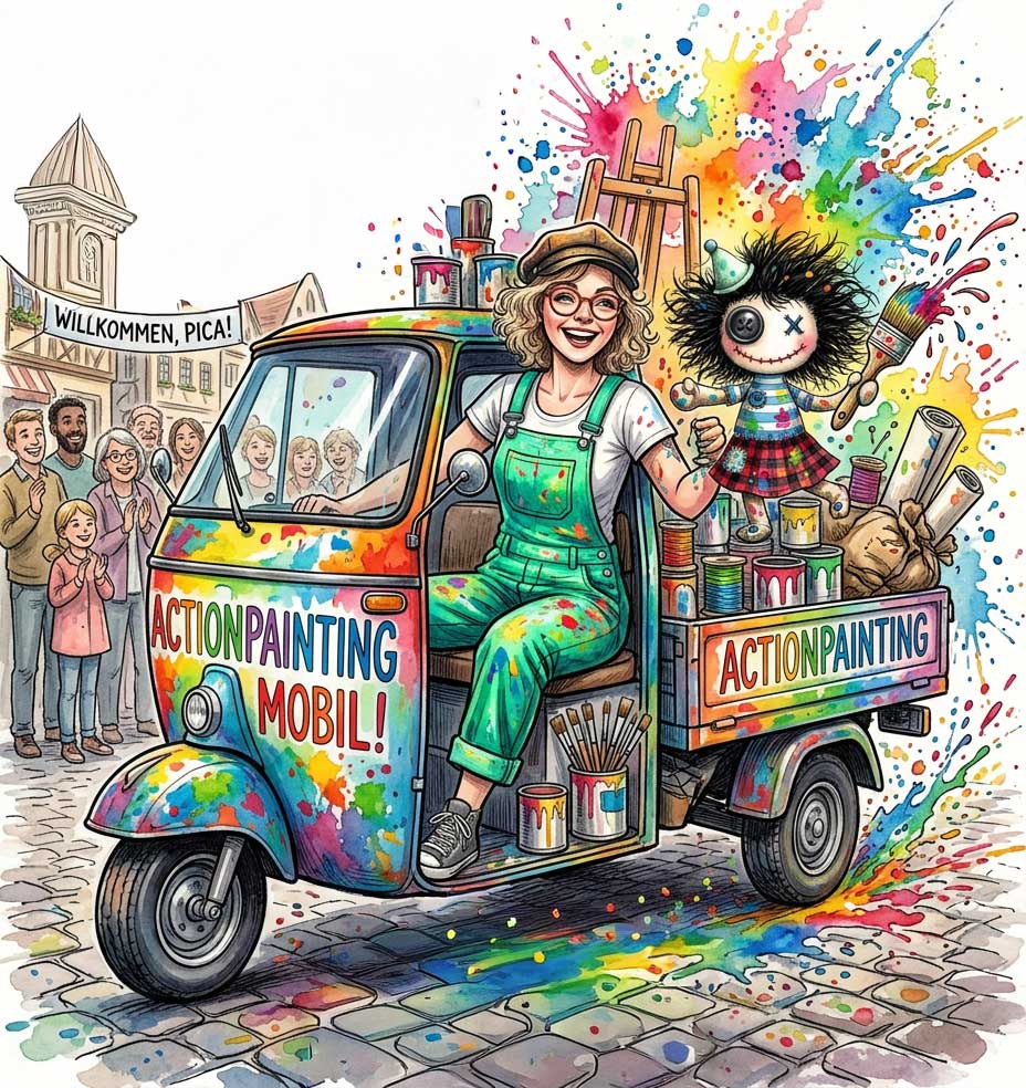 Actionpainting mobil - der Event kommt zu dir.